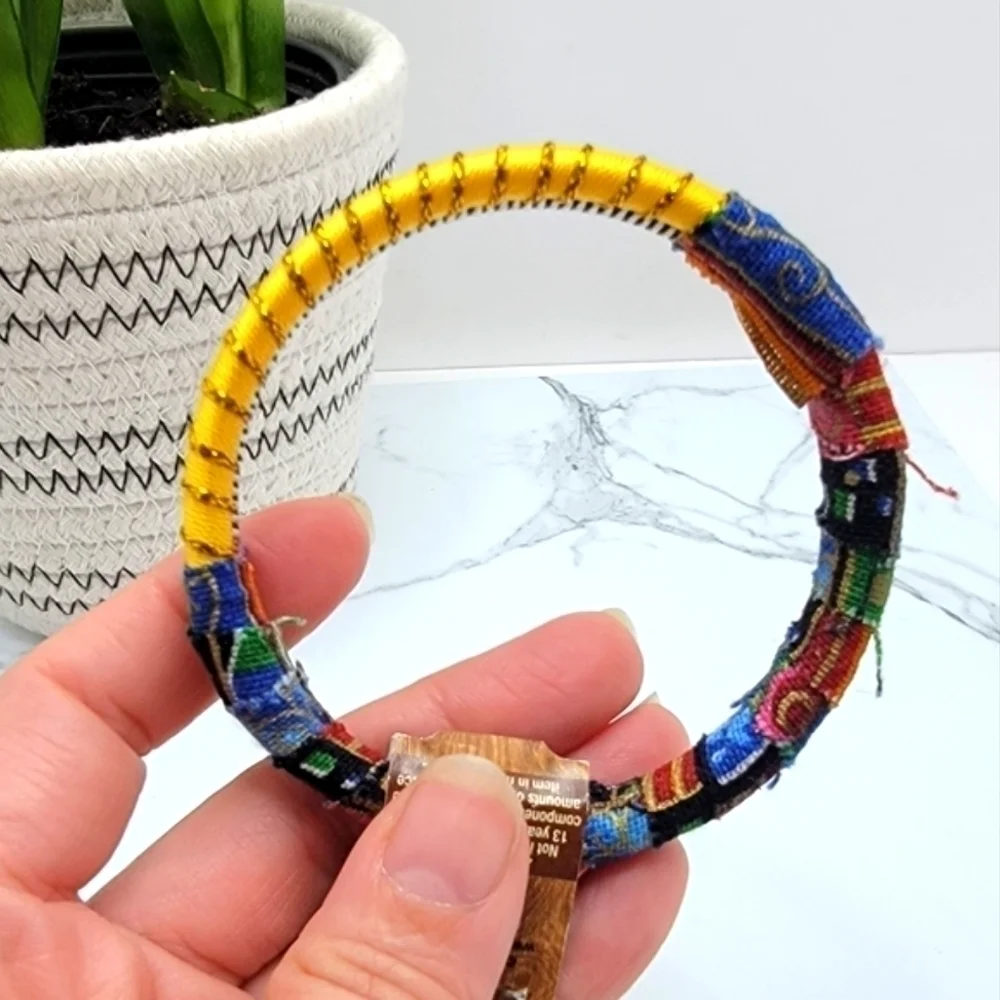 World Market | mixed media colorful Bohemian bangle bracelet NWT